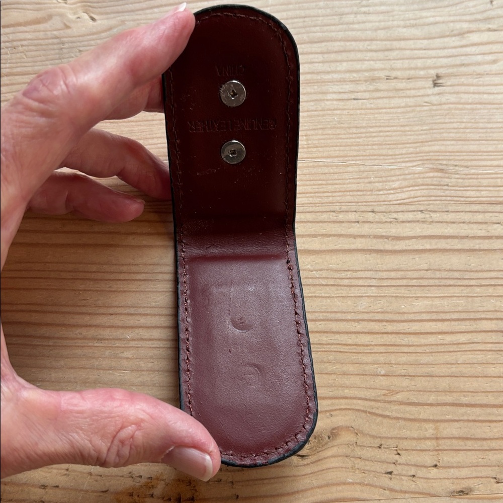 MISSISSIPPI STATE Leather Money Clip - Dark Brown and Silver...Genuine Leather - Picture 4 of 6